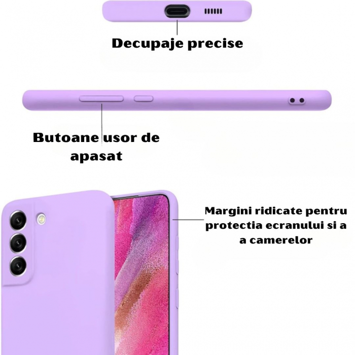 Husa compatibila Samsung S22 5G din silicon catifelat cu interior din microfibra si protectie la camere [3]