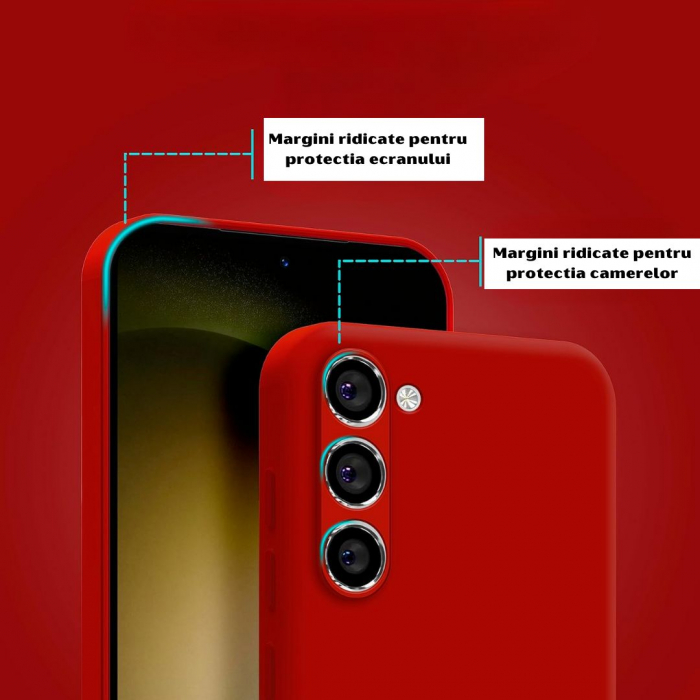 Husa Samsung S23 5G din Silicon Catifelat cu Protecție la Camere [2]