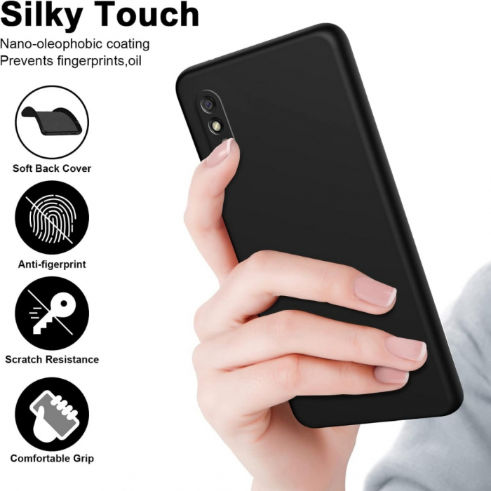 Husa compatibila Xiaomi Redmi 9i din sIlicon catifelat cu interior din microfibra si protectie la camere [5]