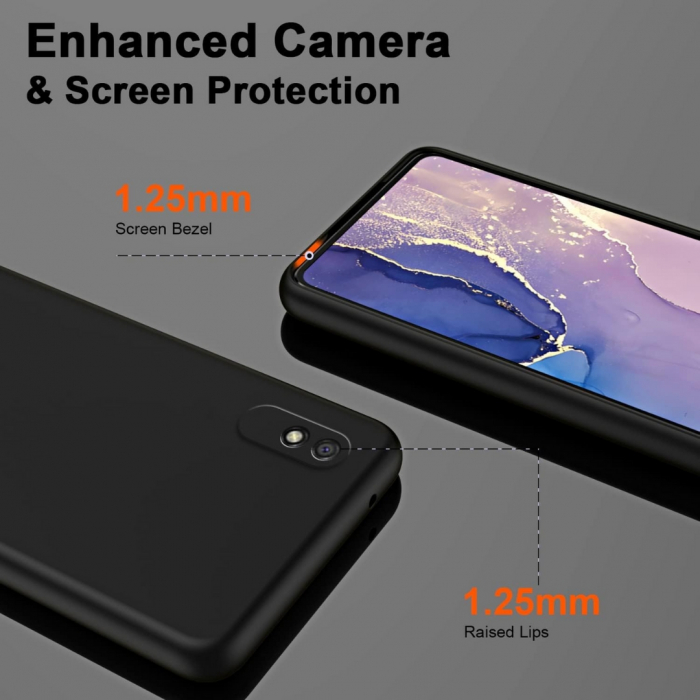 Husa compatibila Xiaomi Redmi 9A din sIlicon catifelat cu interior din microfibra si protectie la camere [6]