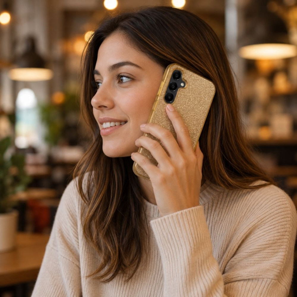 Husa din silicon compatibila cu Samsung Galaxy A16, protectie Anti-Soc si design cu sclipici [5]
