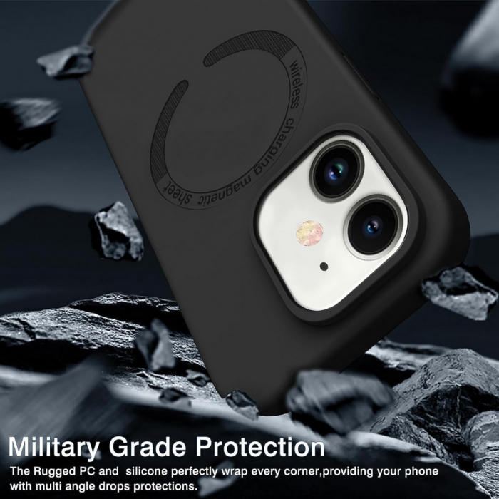 Husa Magsafe compatibila Iphone 12 din silicon catifelat cu interior din microfibra si protectie pentru camere [3]