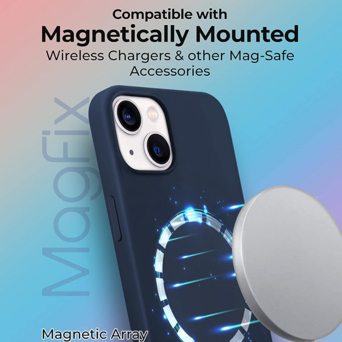 Husa Magsafe compatibila Iphone 13 din silicon catifelat cu interior din microfibra si protectie pentru camere [5]