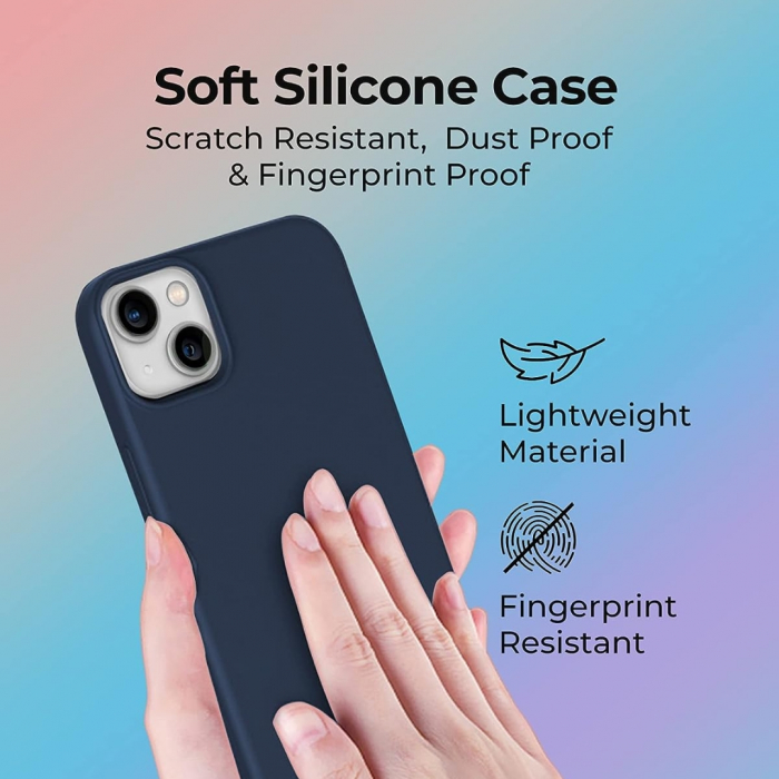Husa Magsafe compatibila Iphone 13 din silicon catifelat cu interior din microfibra si protectie pentru camere [3]