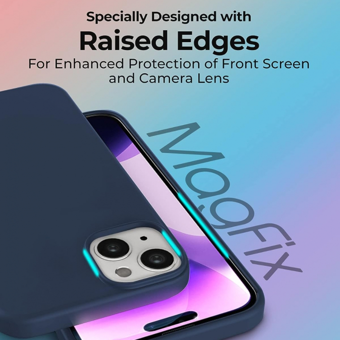 Husa Magsafe compatibila Iphone 13 din silicon catifelat cu interior din microfibra si protectie pentru camere [4]