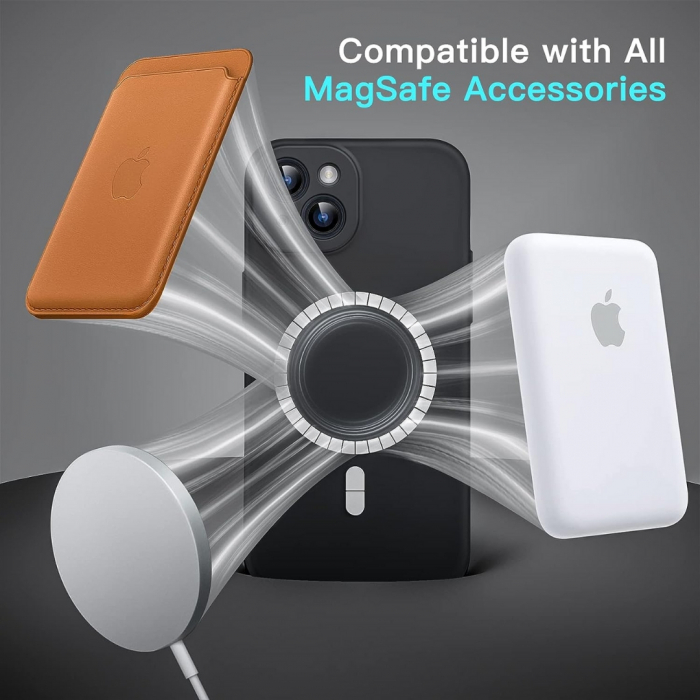 Husa Magsafe compatibila Iphone 13 din silicon catifelat cu interior din microfibra si protectie pentru camere [5]