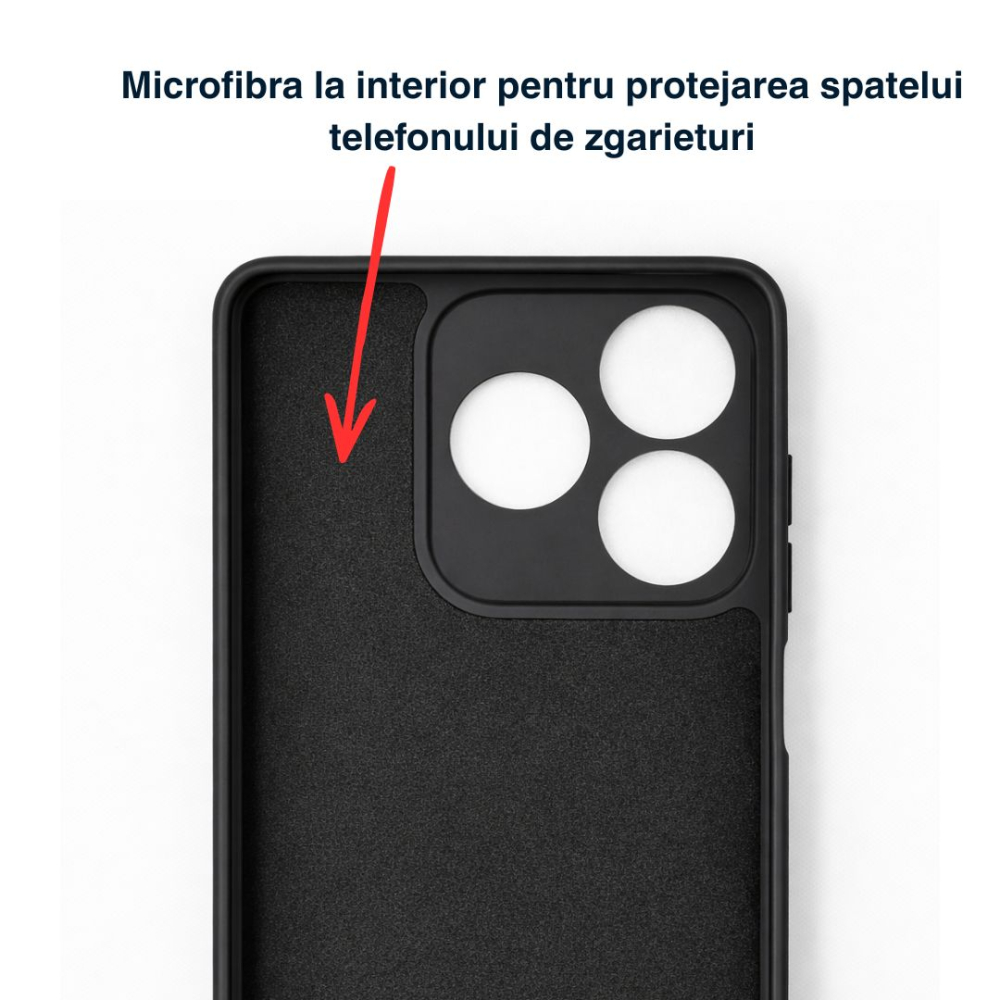 Husa pentru Honor X5c Plus din sIlicon catifelat cu interior din microfibra si protectie la camere - Negru [3]