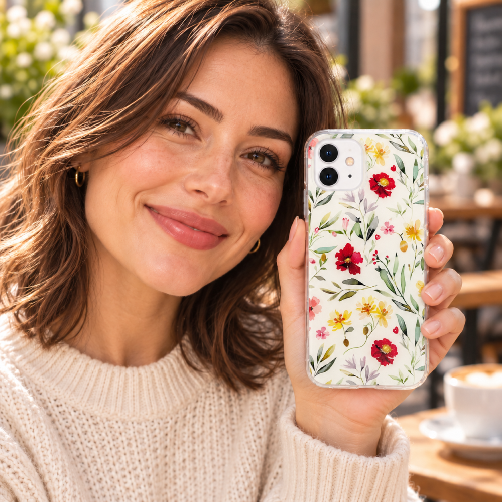 Husa pentru iPhone 11 cu imprimeu floral, rezistenta la socuri si lovituri - ZetGSM [8]