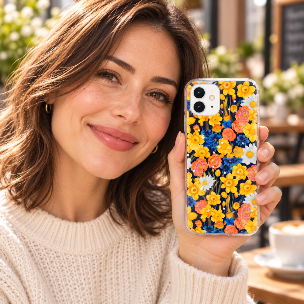 Husa pentru iPhone 11 cu imprimeu floral, rezistenta la socuri si lovituri - ZetGSM [8]