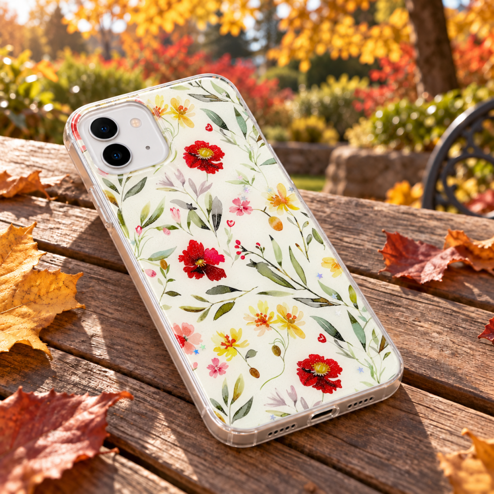 Husa pentru iPhone 12 cu imprimeu floral, rezistenta la socuri si lovituri - ZetGSM [7]