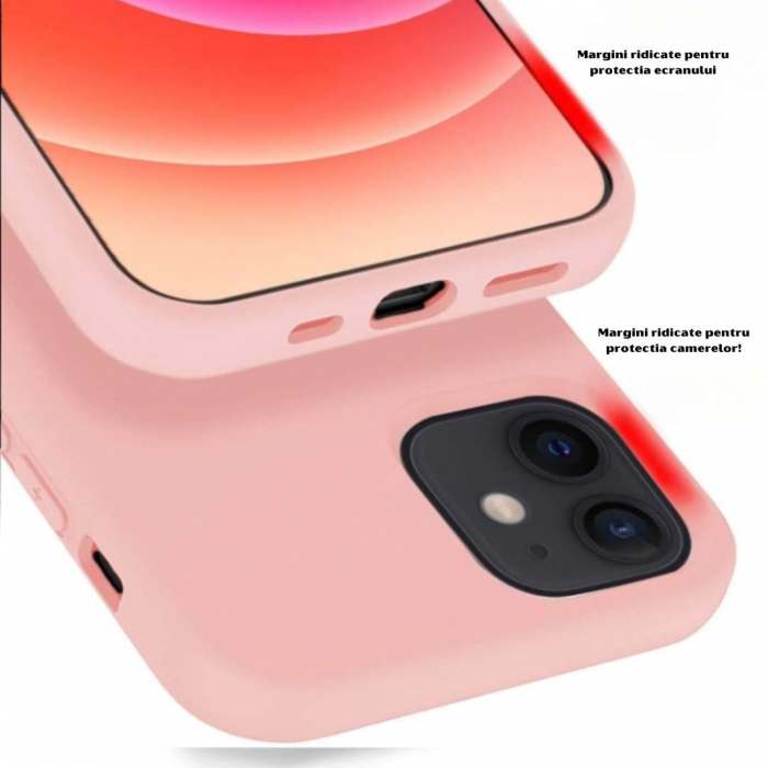 Husa iPhone 12 MINI - Silicon Catifelat cu Microfibră [3]