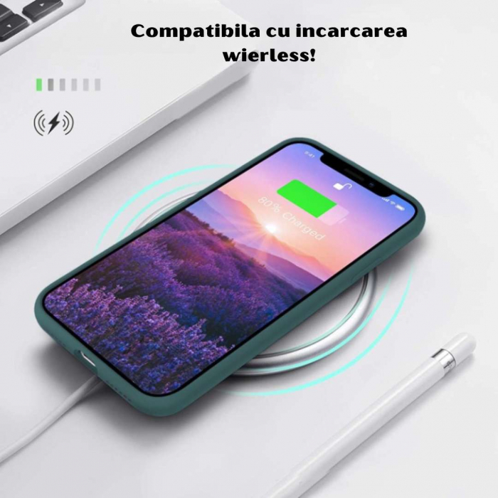 Husa iPhone 12 MINI - Silicon Catifelat cu Microfibră [5]