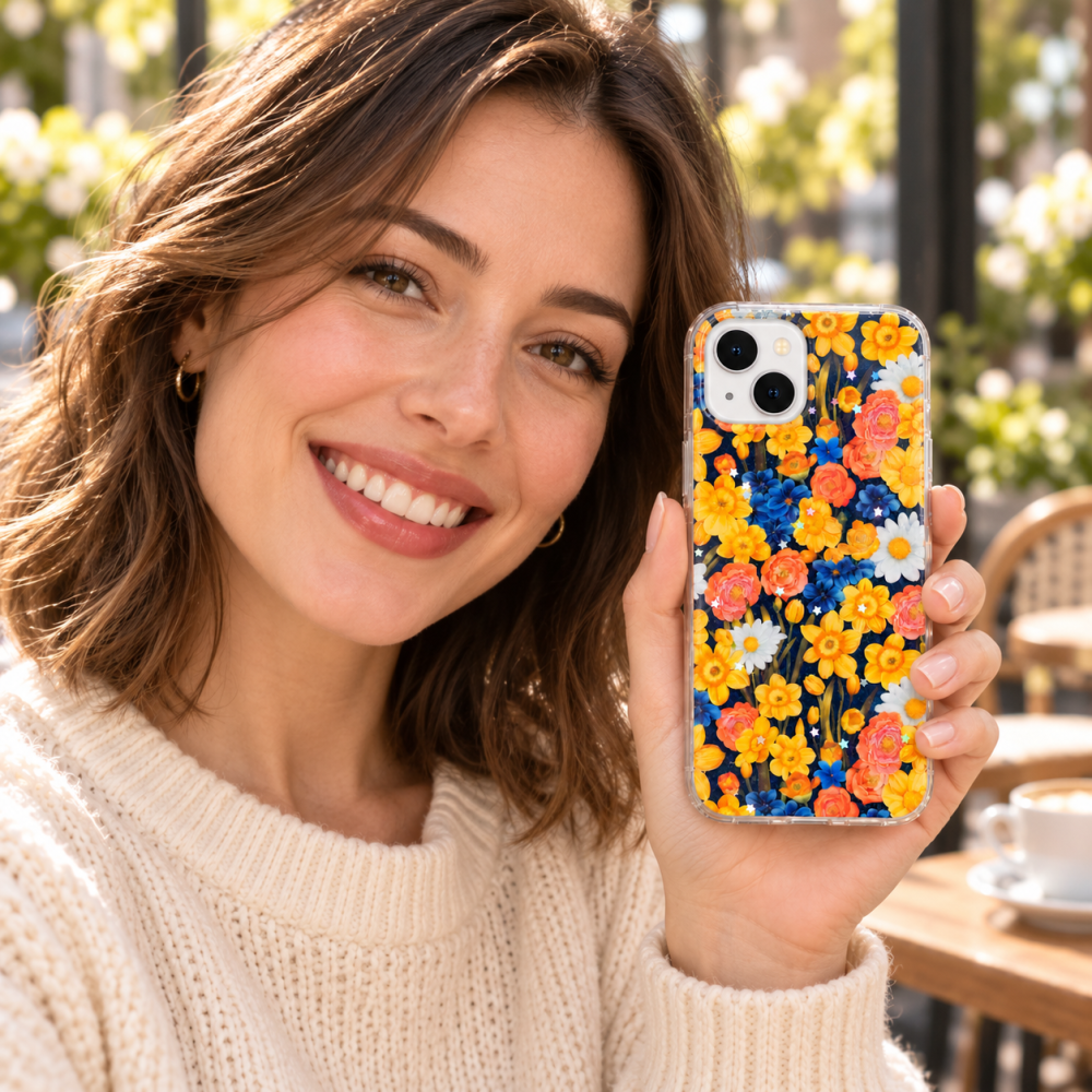 Husa pentru iPhone 15 cu imprimeu floral, rezistenta la socuri si lovituri - ZetGSM [8]