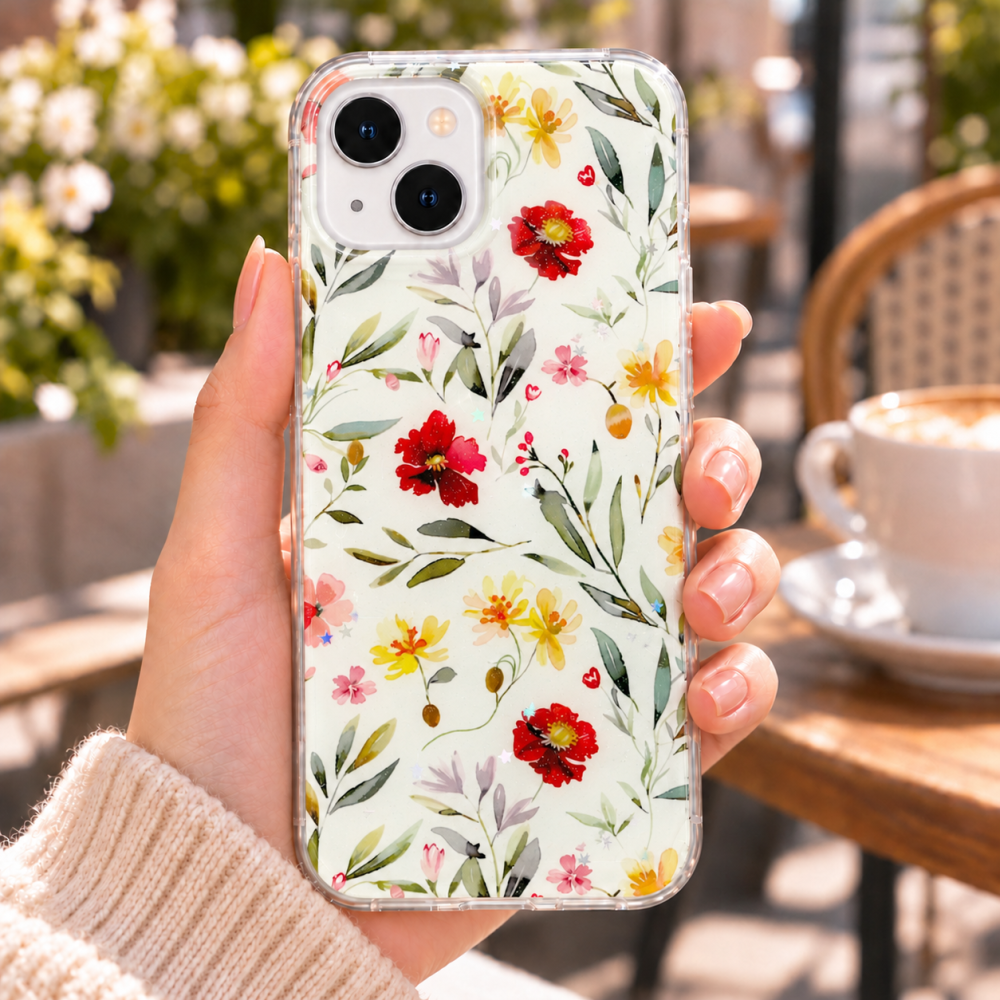 Husa pentru iPhone 15 cu imprimeu floral, rezistenta la socuri si lovituri - ZetGSM [5]