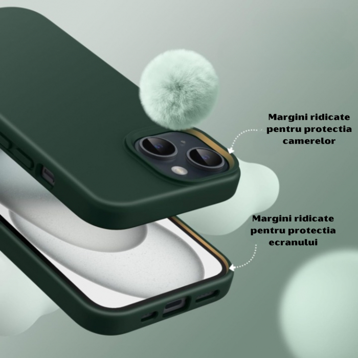 Husa iPhone 15 - Silicon și Microfibra [2]