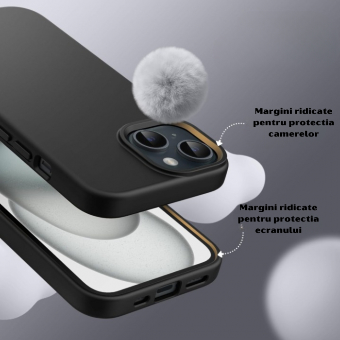 Husa iPhone 15 - Silicon și Microfibra [2]