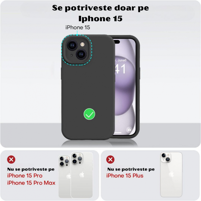 Husa din silicon catifelat pentru Iphone 15 [5]