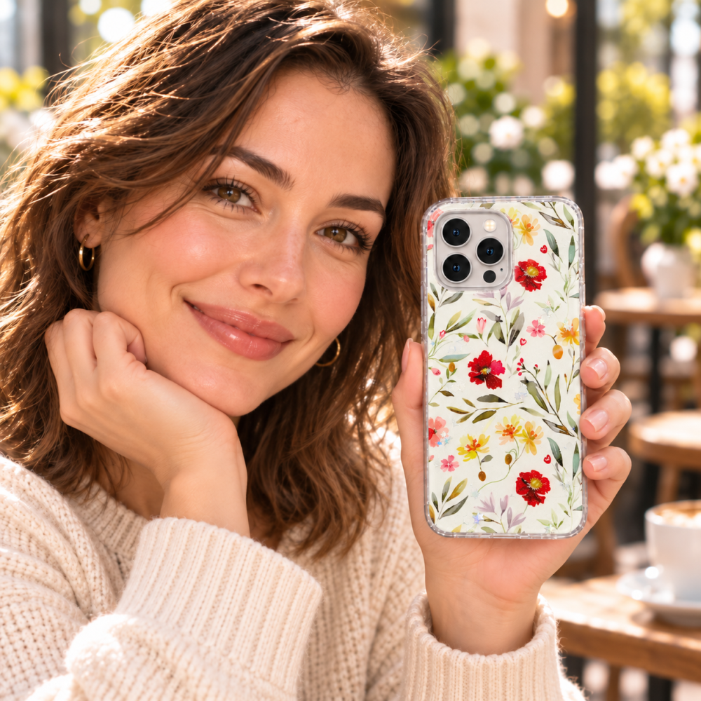 Husa pentru iPhone 15 Pro cu imprimeu floral, rezistenta la socuri si lovituri - ZetGSM [8]