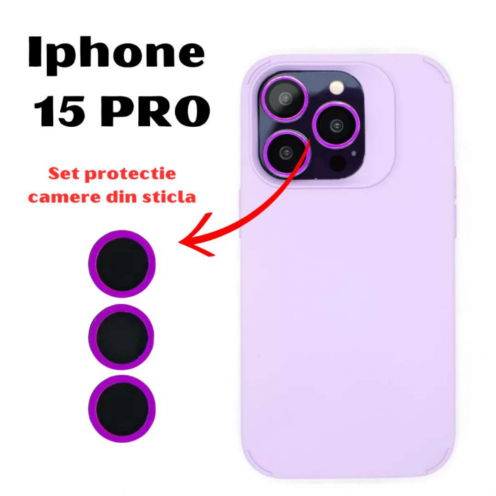 Husa iPhone 15 Pro - Silicon Catifelat cu Protecții Camere [2]