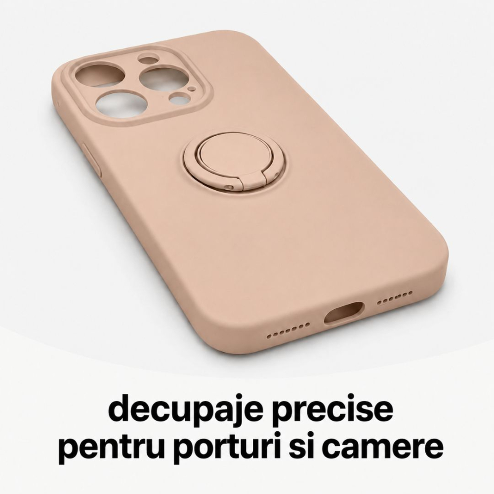 Husa pentru Iphone 15 Pro din silicon, cu inel de prindere, protectie la camere si interior cu microfibra [5]