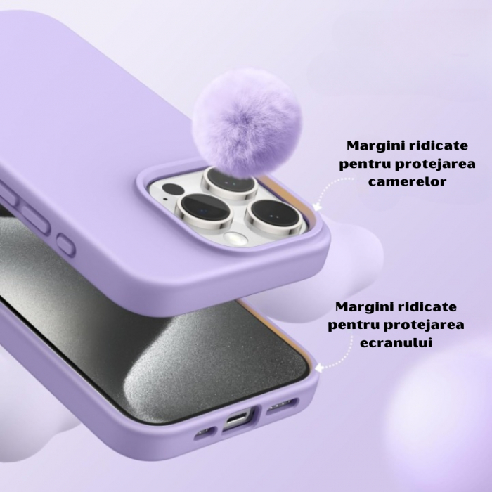 Husa iPhone 15 Pro Max - Silicon și Microfibra [2]