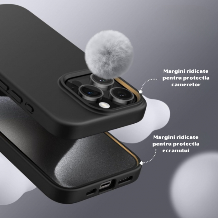 Husa iPhone 15 Pro Max - Silicon și Microfibra [2]