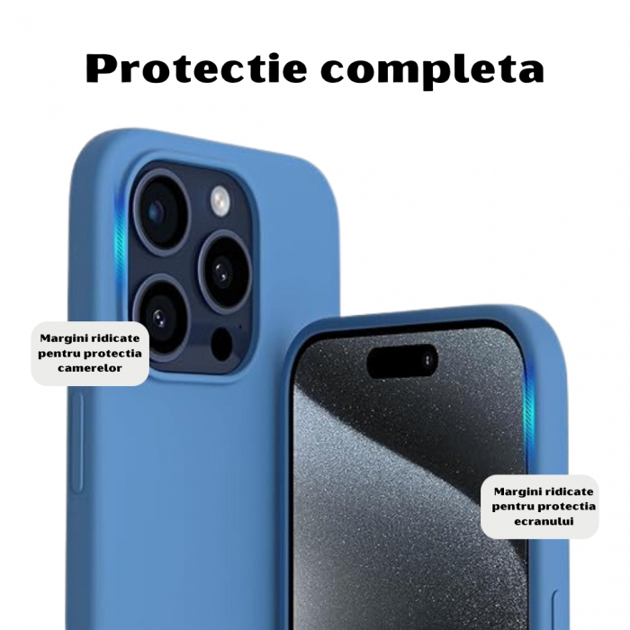 Husa iPhone 15 Pro Max - Silicon și Microfibra [2]