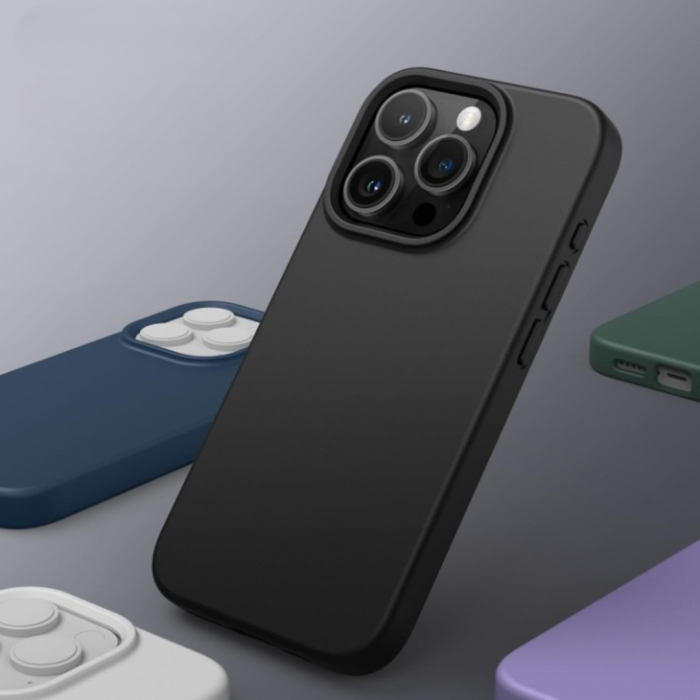 Husa iPhone 15 Pro Max - Silicon și Microfibra [4]