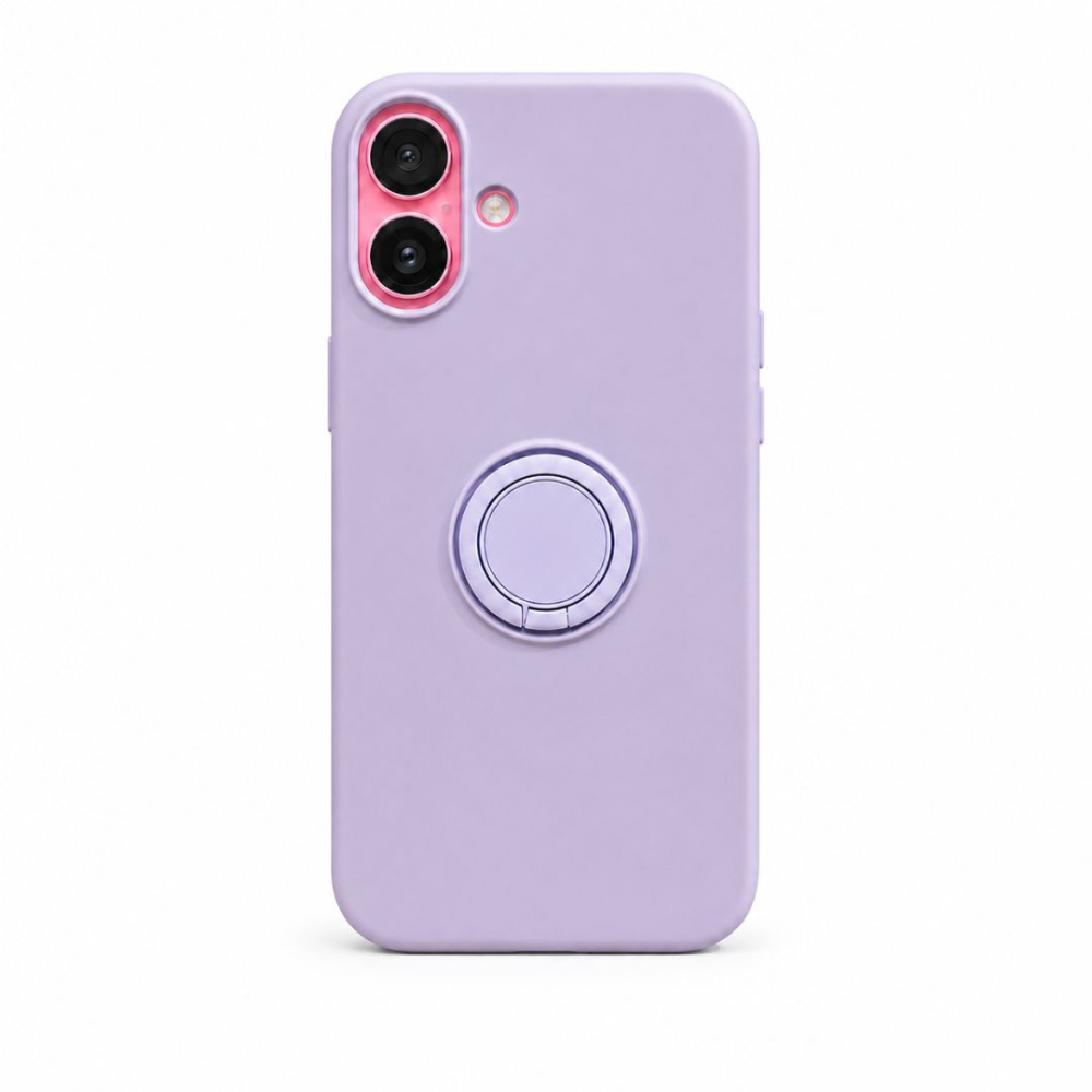 Husa pentru Iphone 16 Plus din silicon, cu inel de prindere, protectie la camere si interior cu microfibra - Mov [5]