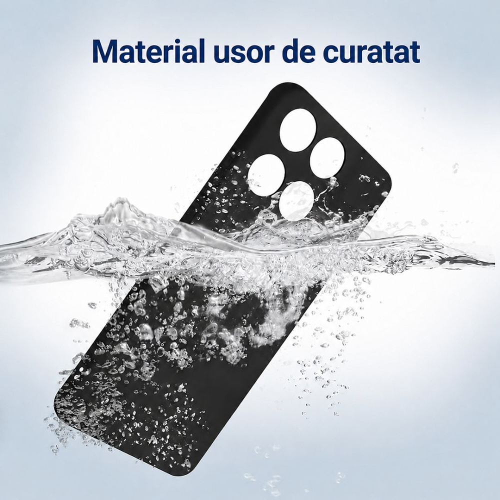 Husa pentru Motorola Edge 60 Fusion din sIlicon catifelat cu interior din microfibra si protectie la camere - Negru [5]