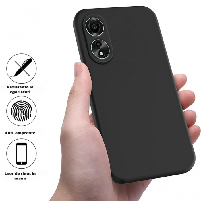 Husă Silicon Catifelat Oppo A58 4G cu Protecție Cameră [4]