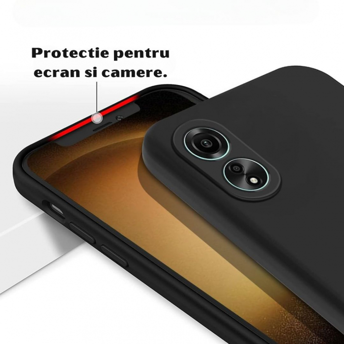Husă Silicon Catifelat Oppo A58 4G cu Protecție Cameră [3]