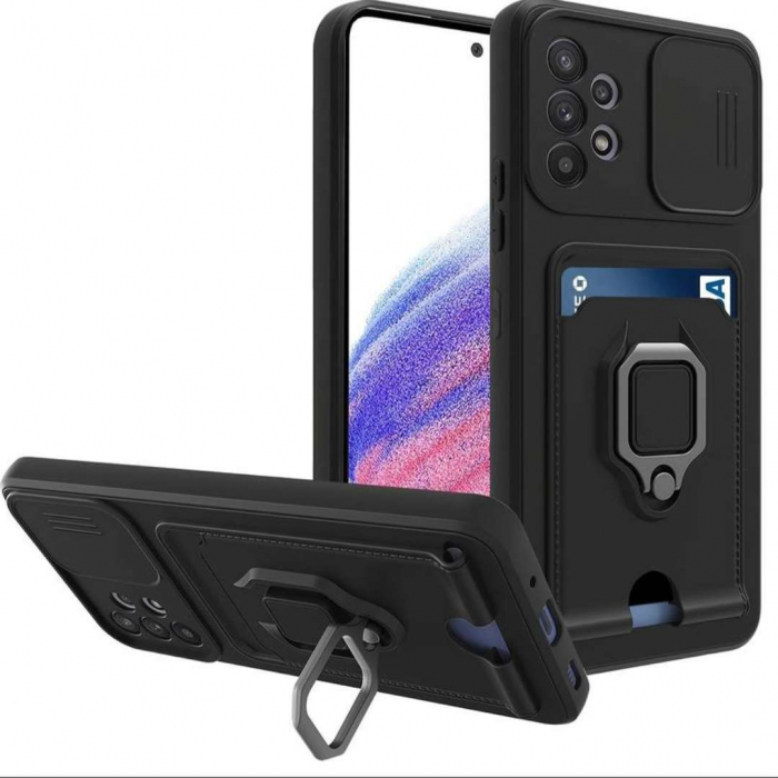 Husa Samsung A12 cu Protecție Camere, Șnur, Inel și Slot Card [8]