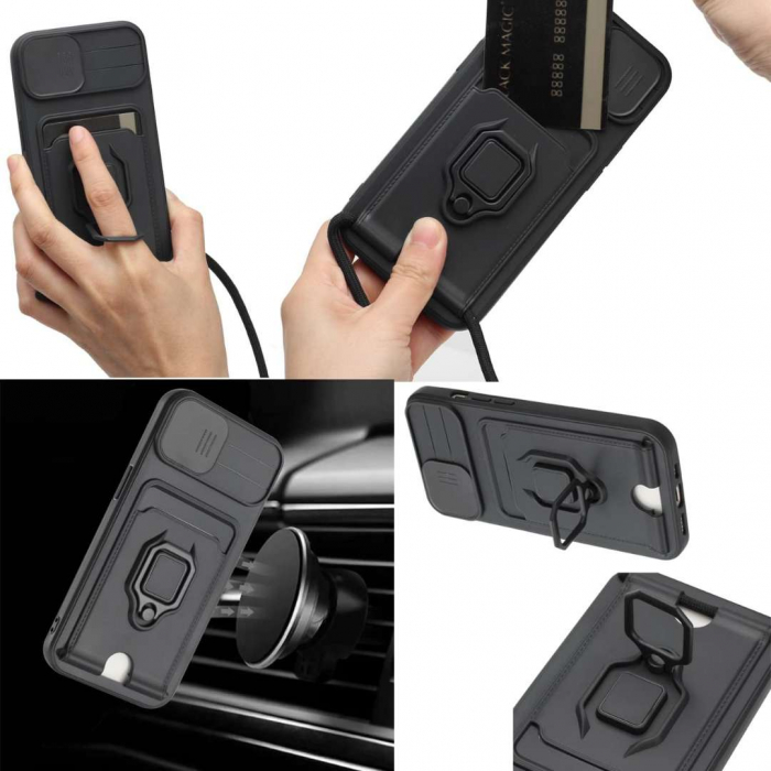 Husa Samsung A12 cu Protecție Camere, Șnur, Inel și Slot Card [7]