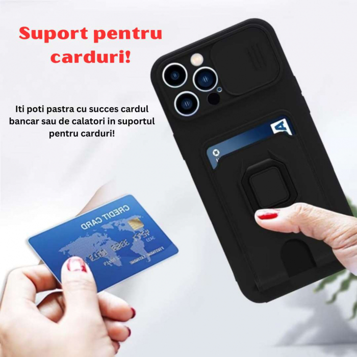 Husa Samsung A12 cu Protecție Camere, Șnur, Inel și Slot Card [4]