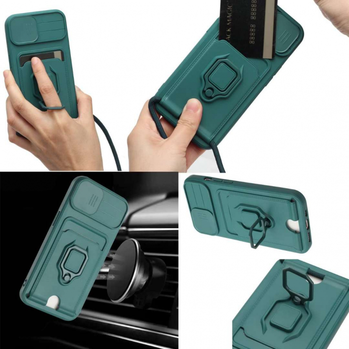 Husa Samsung A22 5G cu Protecție Camere, Șnur, Inel și Slot Card [6]