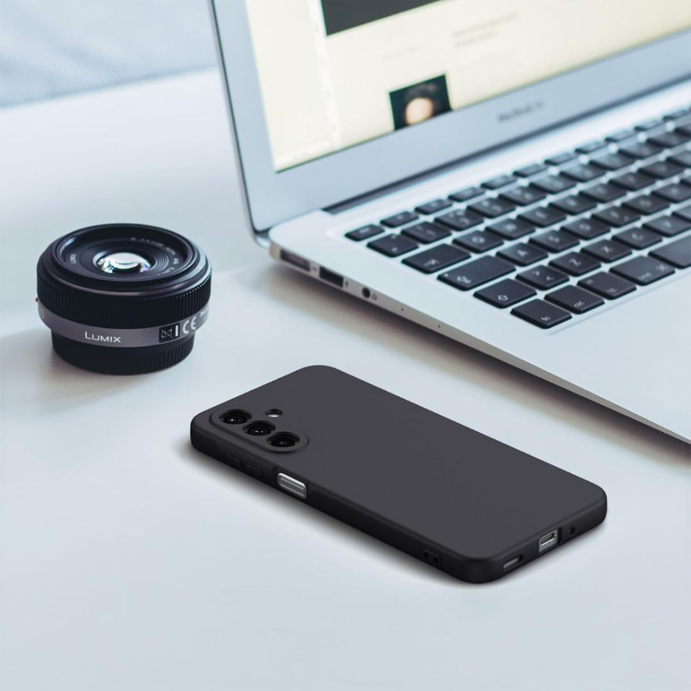 Husa pentru Samsung Galaxy A17 din sIlicon catifelat cu interior din microfibra si protectie la camere - Negru [6]