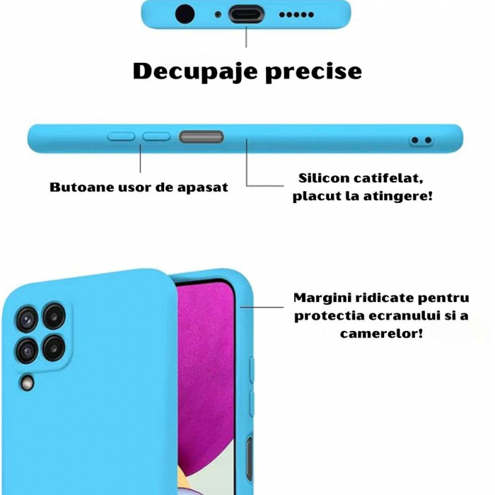 Husa Silicon Catifelat Samsung Galaxy A22 4G cu Protecție Cameră [3]