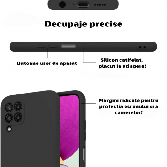 Husa Silicon Catifelat Samsung Galaxy A22 4G cu Protecție Cameră [3]
