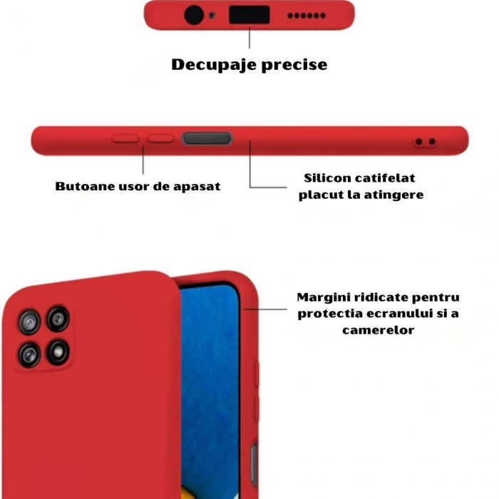 Husa Silicon Catifelat Samsung Galaxy A22 5G cu Protecție Cameră [3]