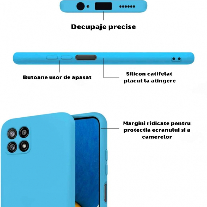 Husa Silicon Catifelat Samsung Galaxy A22 5G cu Protecție Cameră [3]