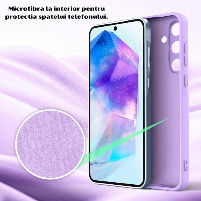 Husa pentru Samsung Galaxy A35 din sIlicon catifelat cu interior din microfibra si protectie la camere [4]