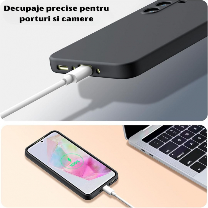 Husa pentru Samsung Galaxy A35 din sIlicon catifelat cu interior din microfibra si protectie la camere [5]