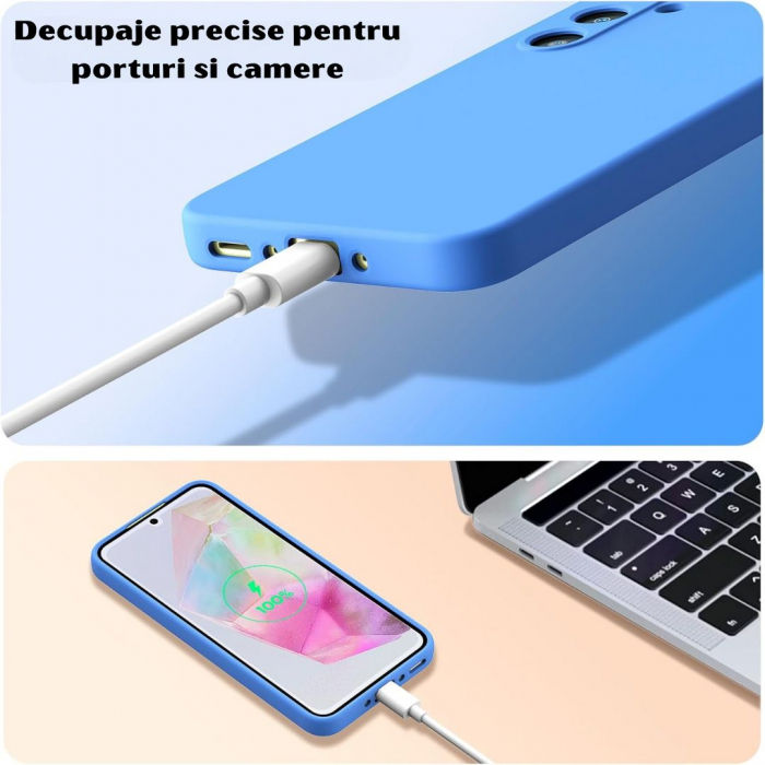 Husa pentru Samsung Galaxy A35 din sIlicon catifelat cu interior din microfibra si protectie la camere [5]