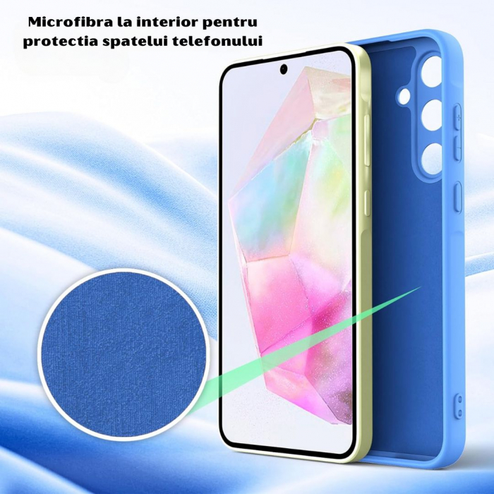 Husa pentru Samsung Galaxy A35 din sIlicon catifelat cu interior din microfibra si protectie la camere [4]
