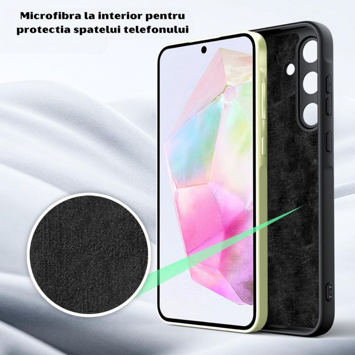 Husa pentru Samsung Galaxy A35 din sIlicon catifelat cu interior din microfibra si protectie la camere [4]