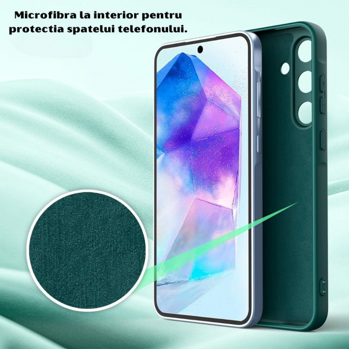 Husa pentru Samsung Galaxy A35 din sIlicon catifelat cu interior din microfibra si protectie la camere [4]