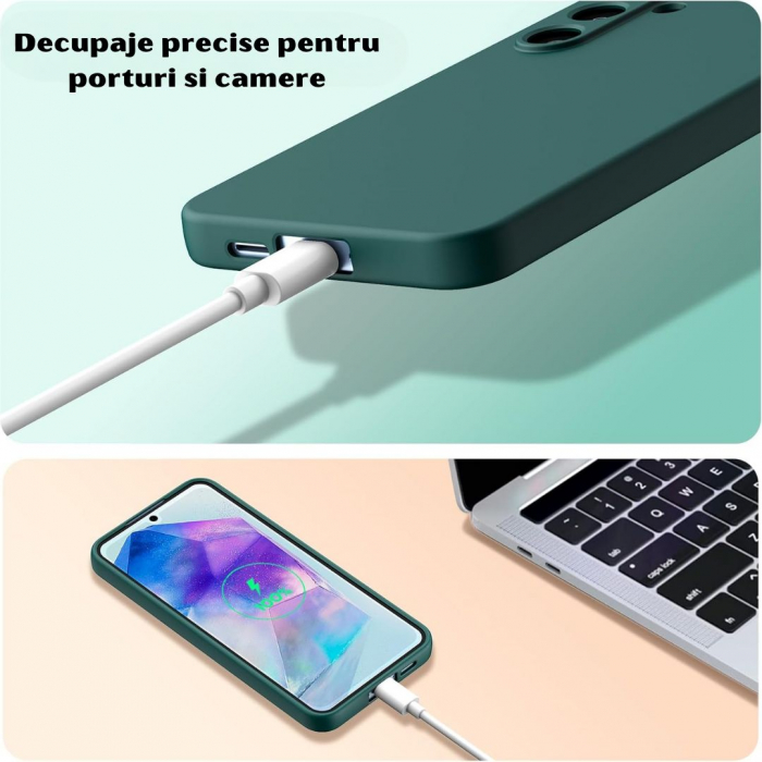 Husa pentru Samsung Galaxy A35 din sIlicon catifelat cu interior din microfibra si protectie la camere [5]