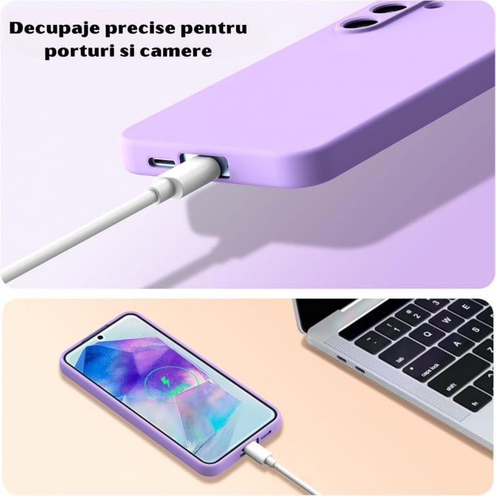 Husa pentru Samsung Galaxy A55 din sIlicon catifelat cu interior din microfibra si protectie la camere [6]
