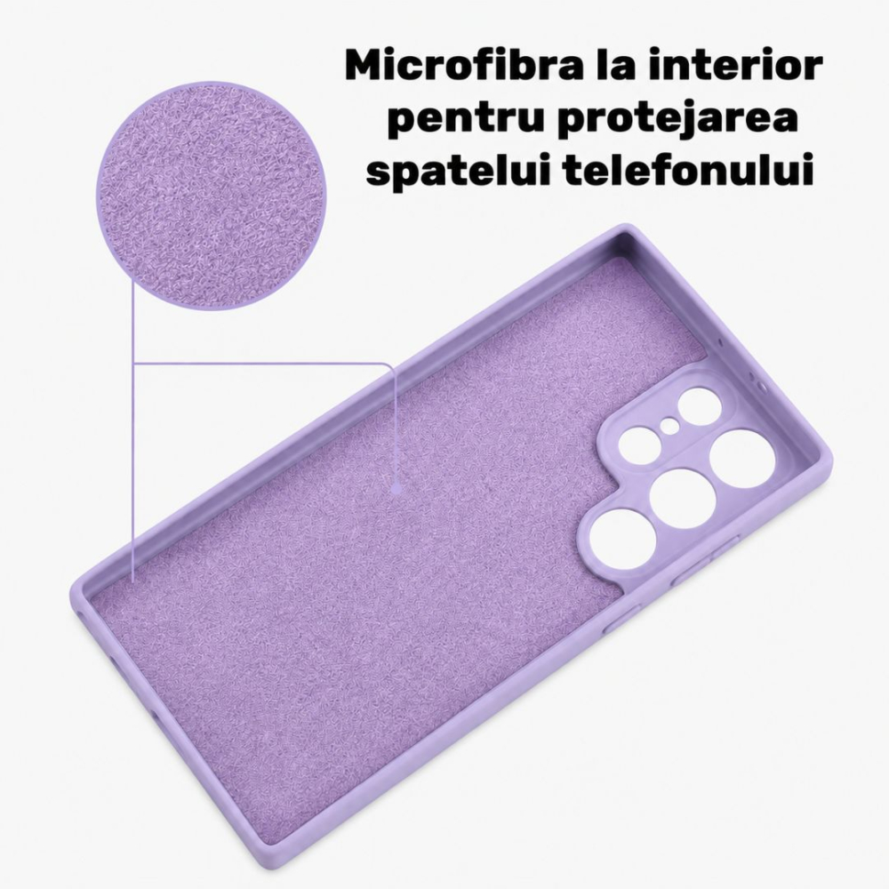 Husa pentru Samsung Galaxy S24 Ultra din sIlicon catifelat cu interior din microfibra si protectie la camere [3]